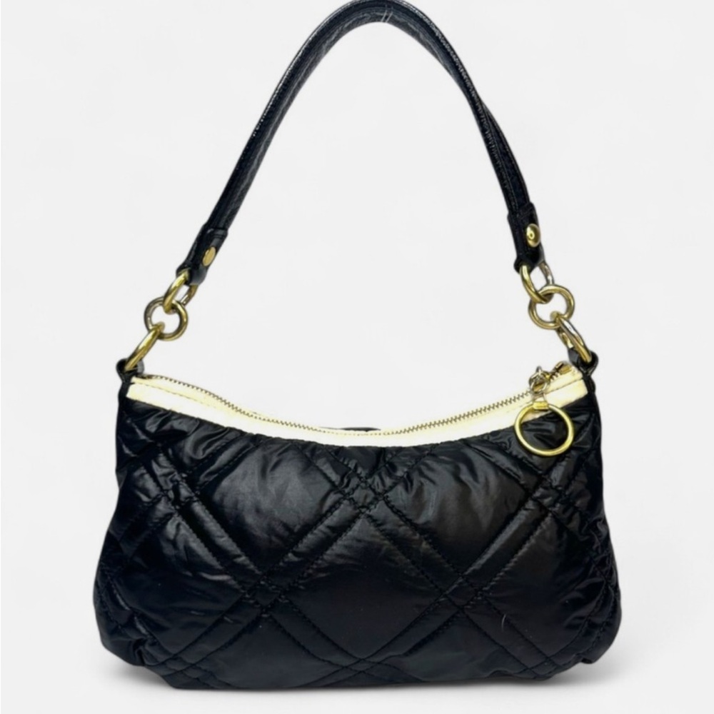 Coach Poppy Ski Bunny Black White Quilted Nylon Bag Purse Crossbody Vintage Y2K - Picture 4 of 12